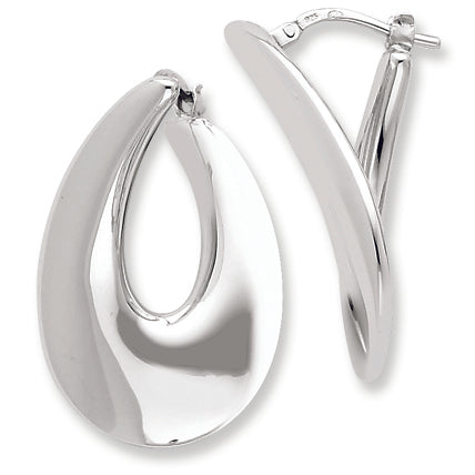 Sterling Silver Polished Fancy Hoop Earrings