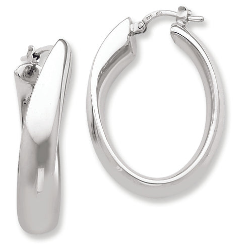 Sterling Silver Polished Fancy Hoop Earrings