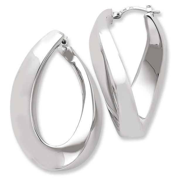 Sterling Silver Polished Fancy Hoop Earrings