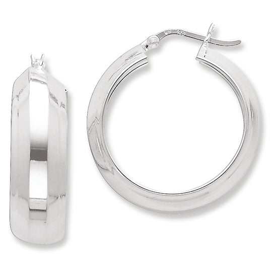 Sterling Silver 9mm Polished Hoop Earrings