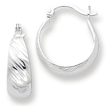 Sterling Silver Textured Hoop Earrings