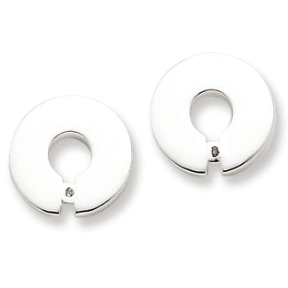 Sterling Silver Diamond Accent Round Post Earrings