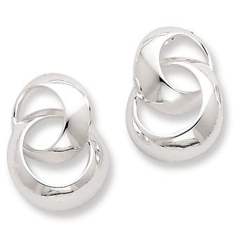 Sterling Silver Intertwined Circle Post Earrings