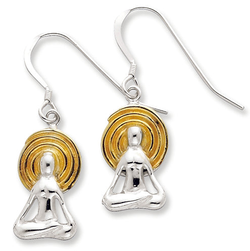 Sterling Silver Yoga Person Earrings