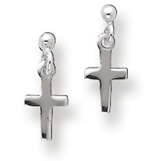 Sterling Silver Cross Post Earrings