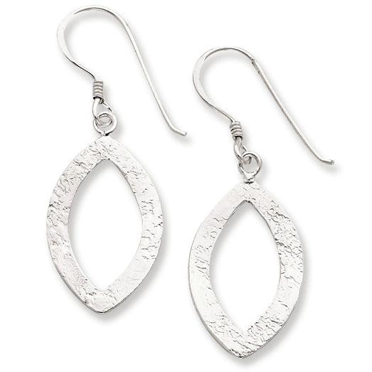 Sterling Silver Polished & Textured Fancy Dangle Earrings