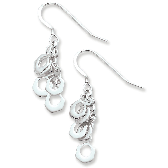 Sterling Silver Polished Dangle Earrings