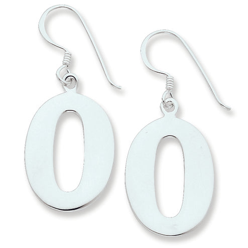 Sterling Silver Polished Oval Dangle Earrings