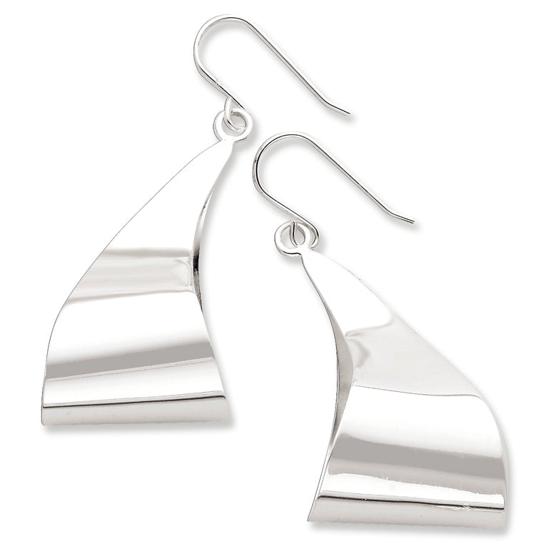 Sterling Silver Modern Polished Dangle Earrings