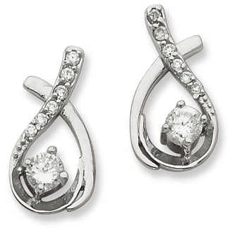 Sterling Silver CZ Post Earrings