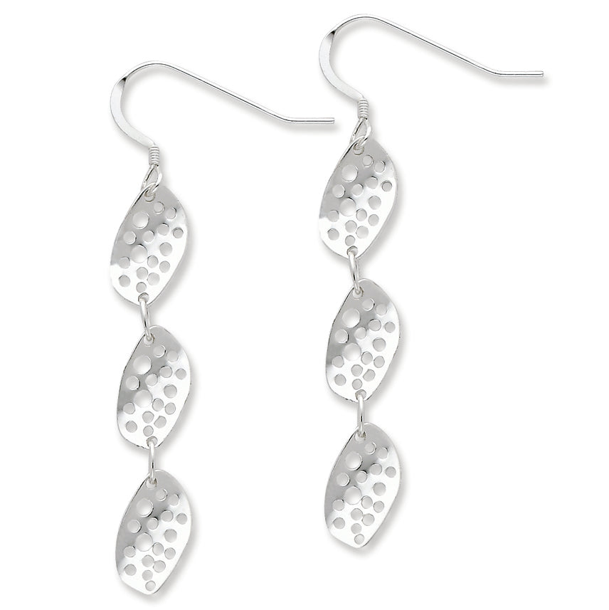 Sterling Silver 3-Tier Dangle Earrings