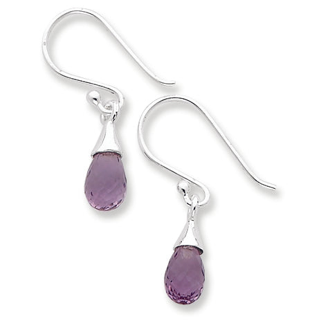 Sterling Silver Amethyst Dangle Earrings