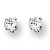 Sterling Silver 4mm Round 4 Prong CZ Stud Earrings