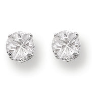 Sterling Silver 4.5mm Round 4 Prong CZ Stud Earrings
