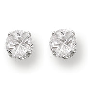 Sterling Silver 4.5mm Round 4 Prong CZ Stud Earrings