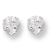 Sterling Silver 6mm Round 4 Prong CZ Stud Earrings