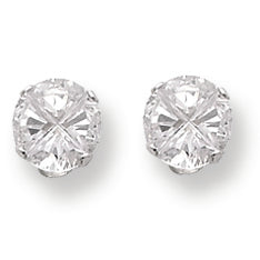 Sterling Silver 7mm Round 4 Prong CZ Stud Earrings