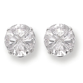 Sterling Silver 9mm Round 4 Prong CZ Stud Earrings