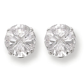 Sterling Silver 9mm Round 4 Prong CZ Stud Earrings