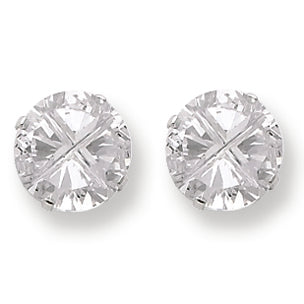 Sterling Silver 10mm Round 4 Prong CZ Stud Earrings