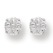 Sterling Silver 5mm Round 4 Prong CZ Stud Earrings