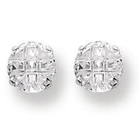 Sterling Silver 6mm Round 4 Prong CZ Stud Earrings