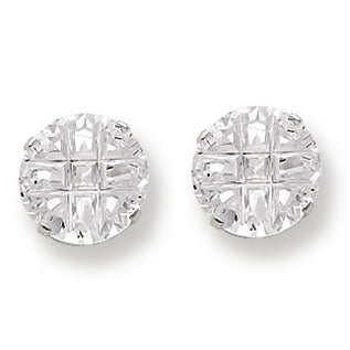 Sterling Silver 10mm Round 4 Prong CZ Stud Earrings