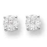 Sterling Silver 5mm Round 4 Prong CZ Stud Earrings