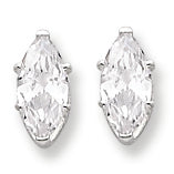 Sterling Silver 8x4 Marquise Stud Earrings