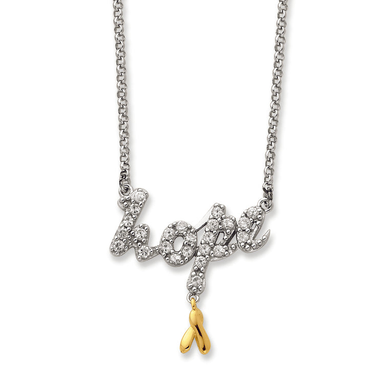 Sterling Silver & Vermeil CZ Hope Necklace