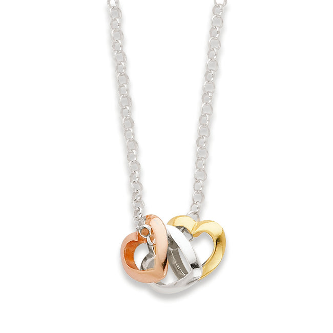 Sterling Silver & Vermeil Polished Fancy Heart Necklace