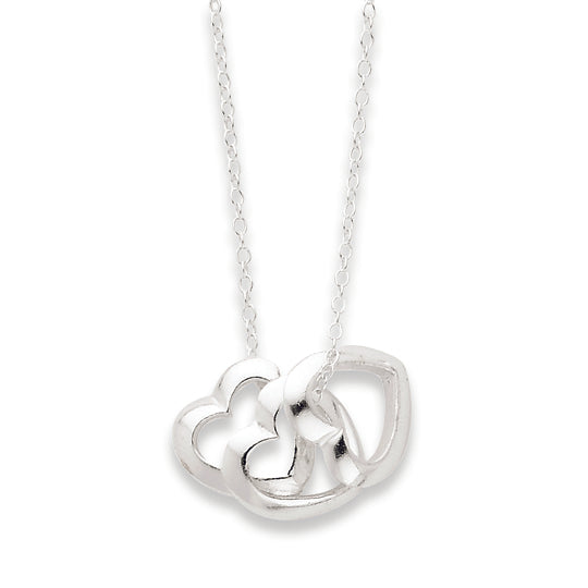 Sterling Silver Polished Fancy Heart Necklace