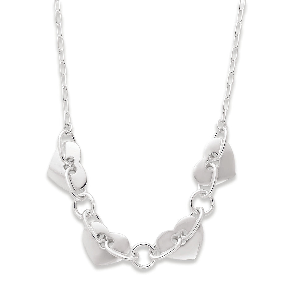 Sterling Silver Polished Fancy Heart Necklace