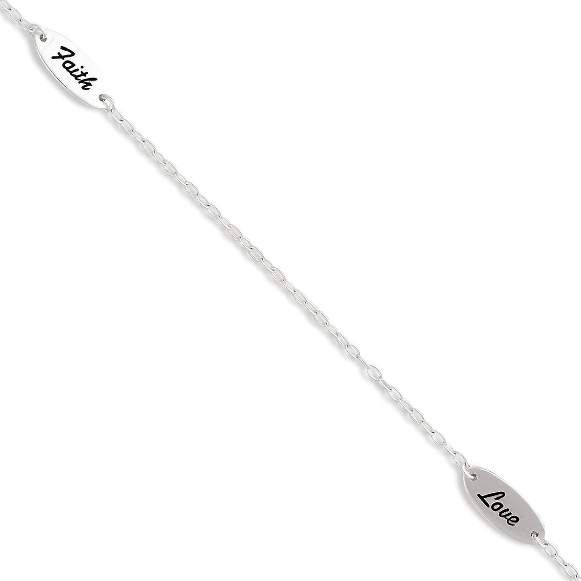 Sterling Silver Faith-Love Bracelet