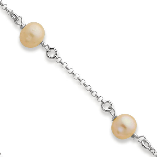 Sterling Silver & Pink Cultured Freshwater Pearl Bracelet