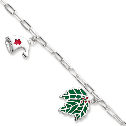 Sterling Silver Enameled Holiday Bracelet