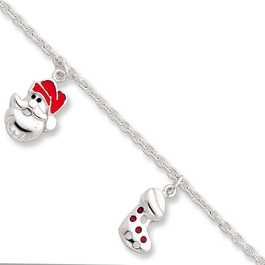 Sterling Silver Enameled Holiday Bracelet