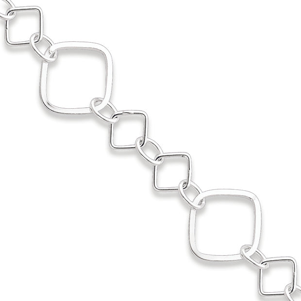 Sterling Silver Square Link Bracelet