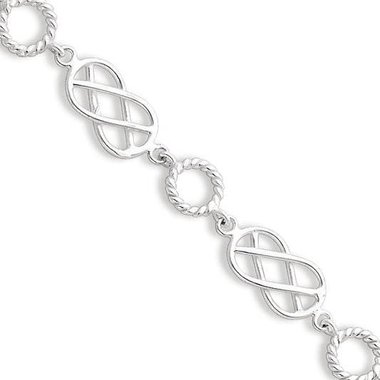 Sterling Silver Pretzel & Circle Bracelet