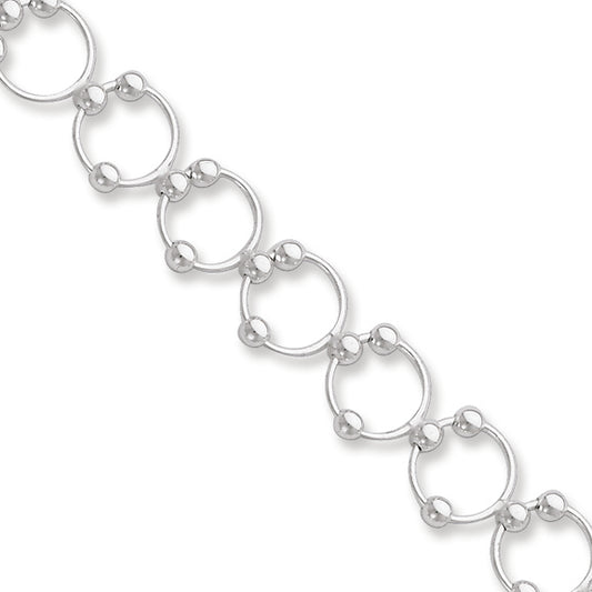 Sterling Silver Fancy Circle Bracelet