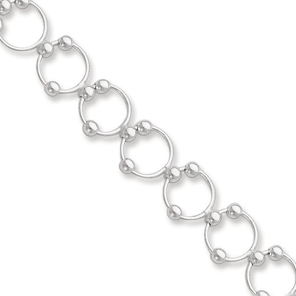 Sterling Silver Fancy Circle Bracelet
