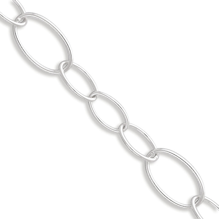 Sterling Silver Circle & Oval Polished Bracelet
