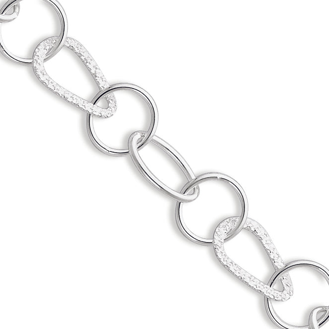 Sterling Silver Satin & Polished Bracelet