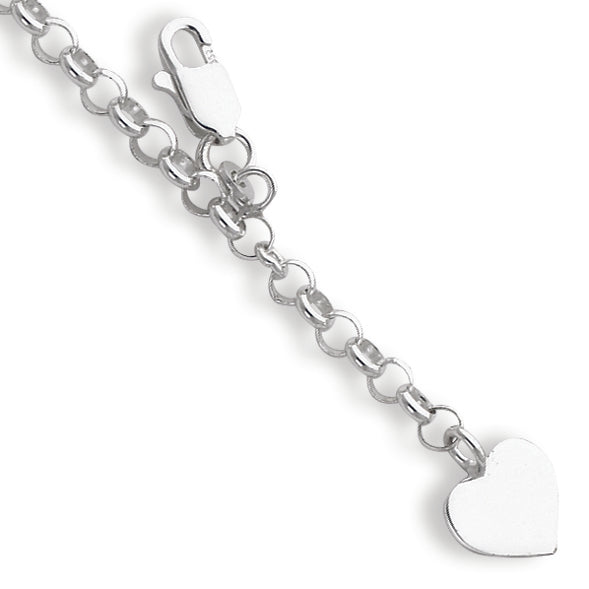 Sterling Silver Rolo Heart Bracelet