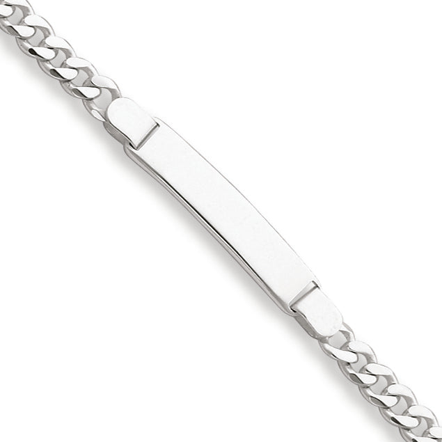Sterling Silver Curb Link ID Bracelet