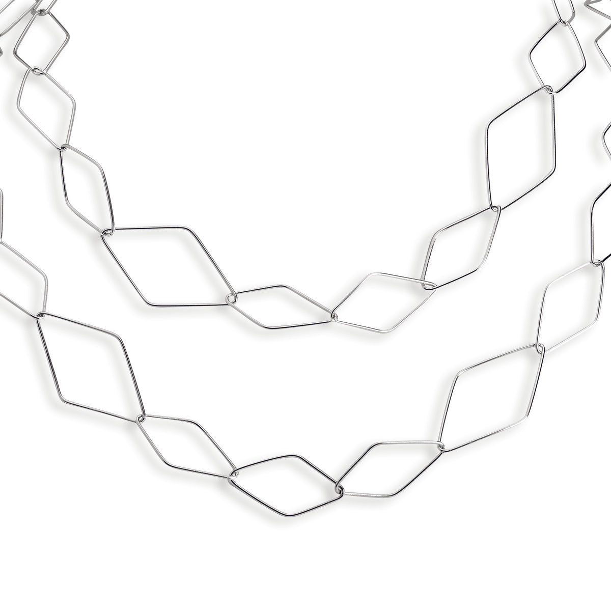 Sterling Silver Polished Fancy Link Necklace