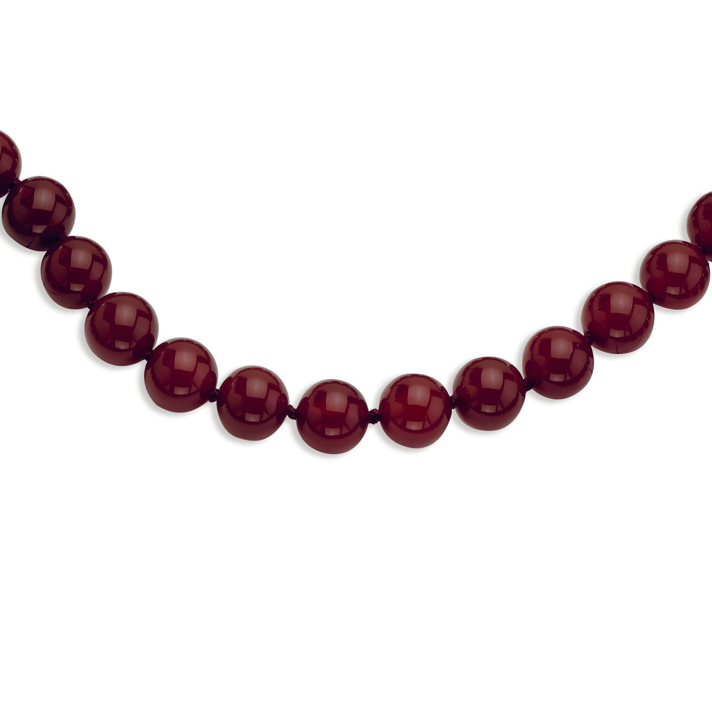 12-12.5mm Smooth Beaded Carnelian Necklace