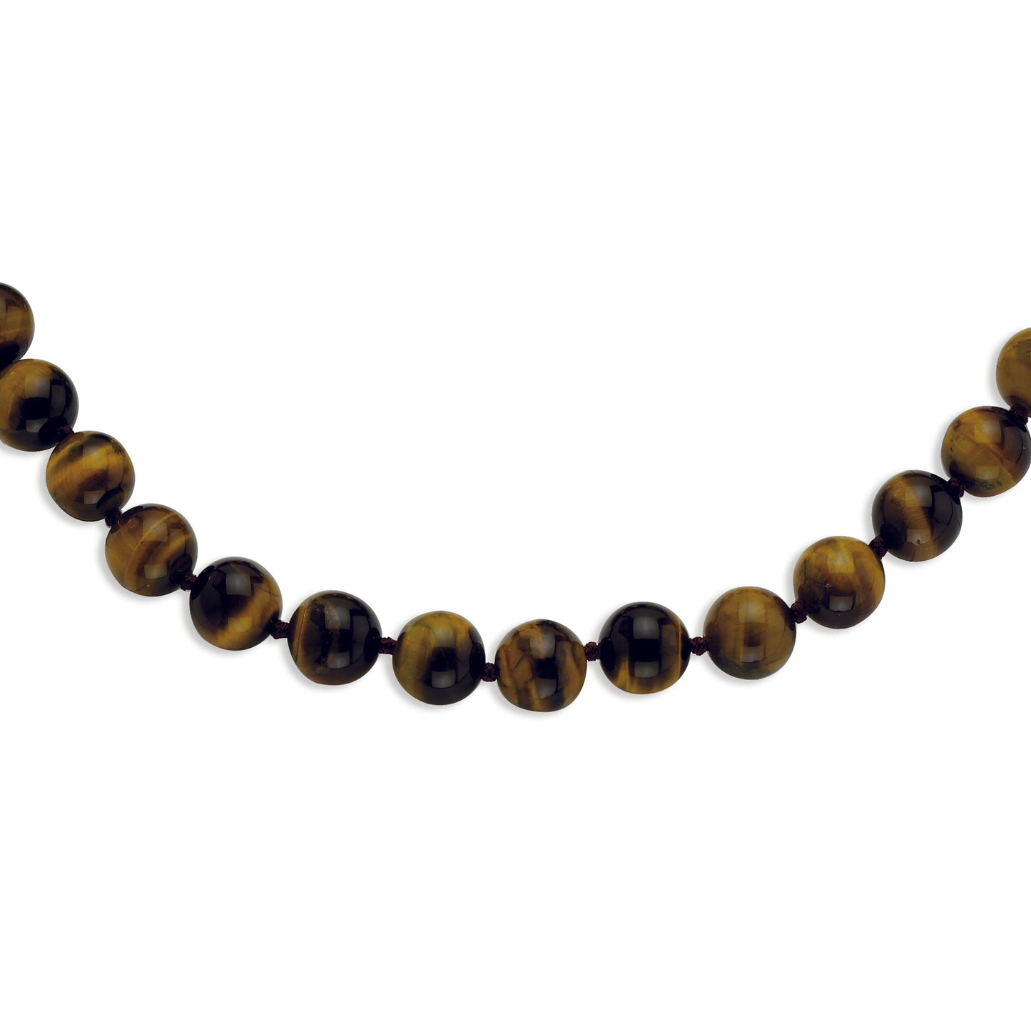 12-12.5mm Smooth Beaded Tiger Eye Necklace