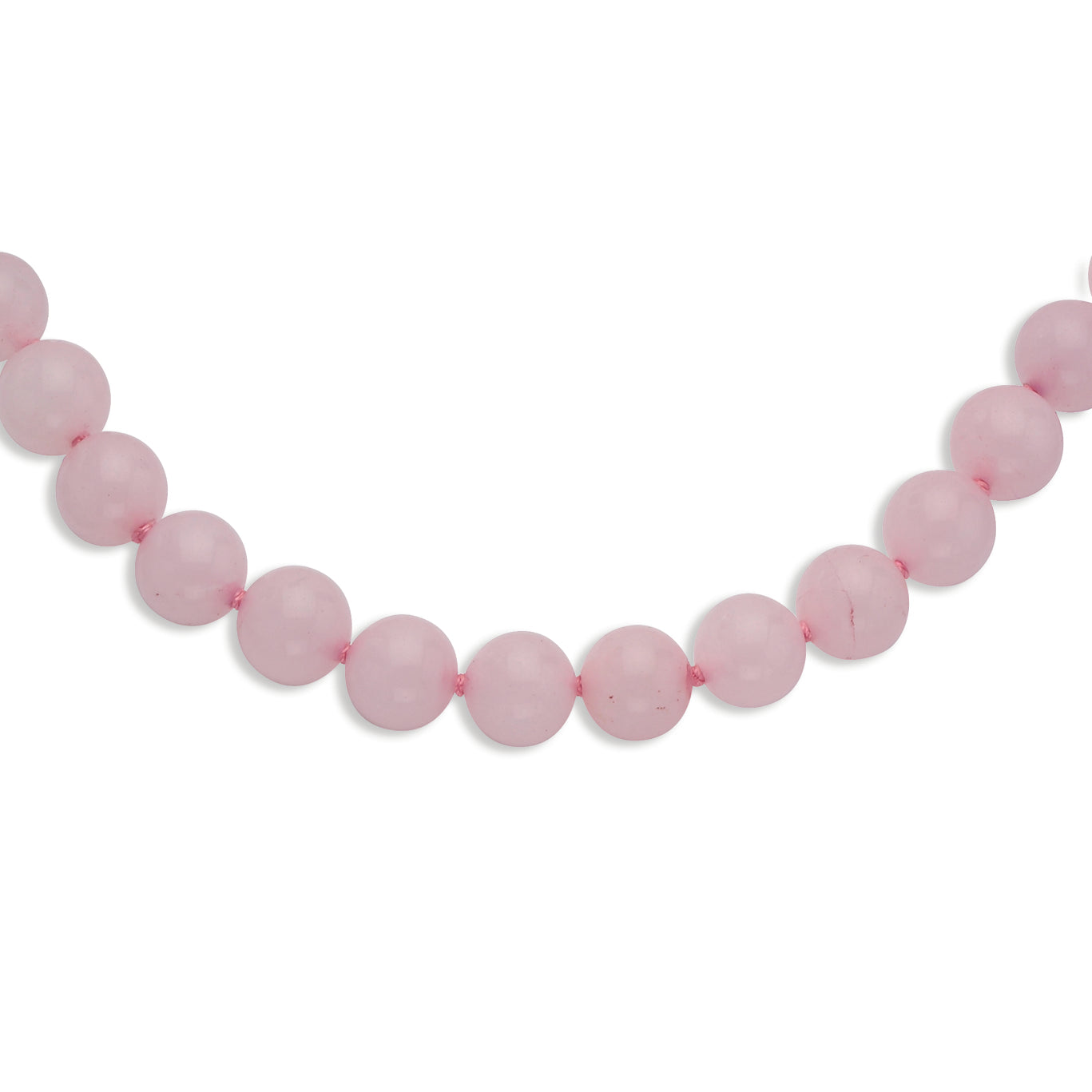 12-12.5mm Smooth Beaded Rose Quartz Necklace