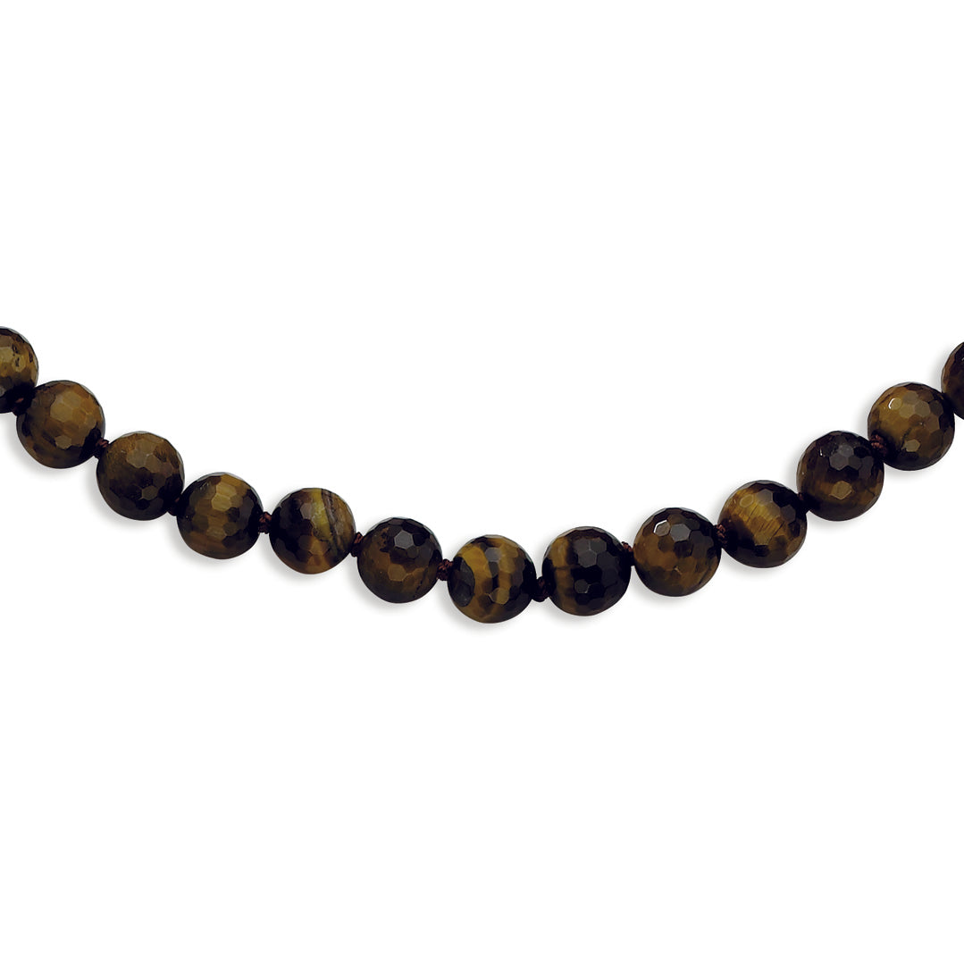 8-8.5mm Faceted Tiger Eye Necklace